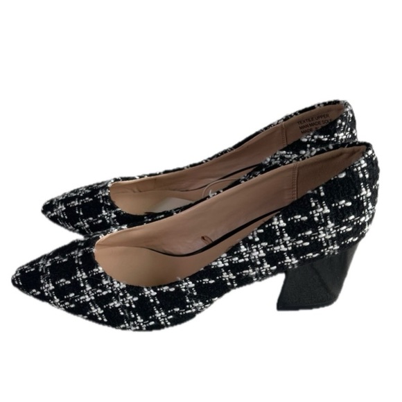 Ann Taylor Factory Houndstooth Black and White Formal Platform Heels Size 10 - Picture 1 of 6